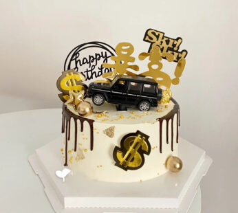 M045-Black car decorated cake