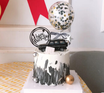 M056-Black car decorated cake