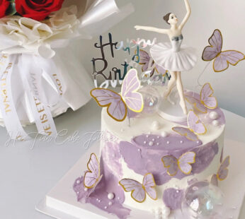 W011-Purple butterfly cake