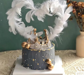 W047-Gray love feather cake