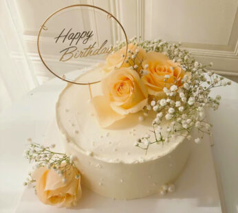 W050-Yellow rose cake