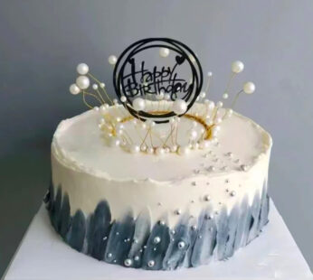 W052-Grey pearl crown cake