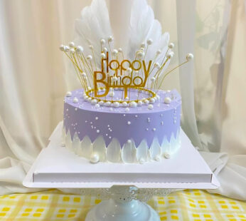 W057-Purple pearl crown cake