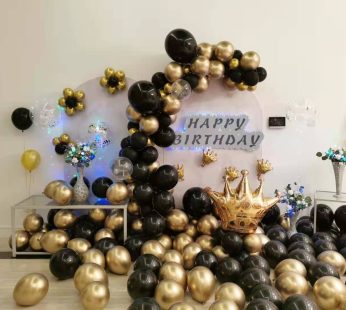 Gold And Black Birthday Balloon | Flower Gift Center