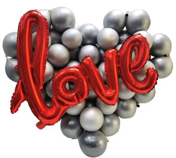 Love in Heart Latex Foil Balloons | Flower Gift Center