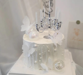 W018-Butterfly candlestick cake