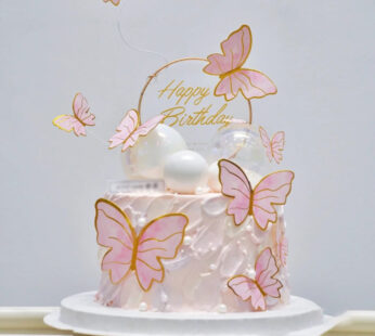 W033-Pink butterfly cake