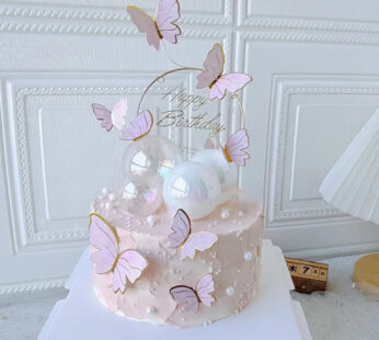 W048-Pink butterfly cake