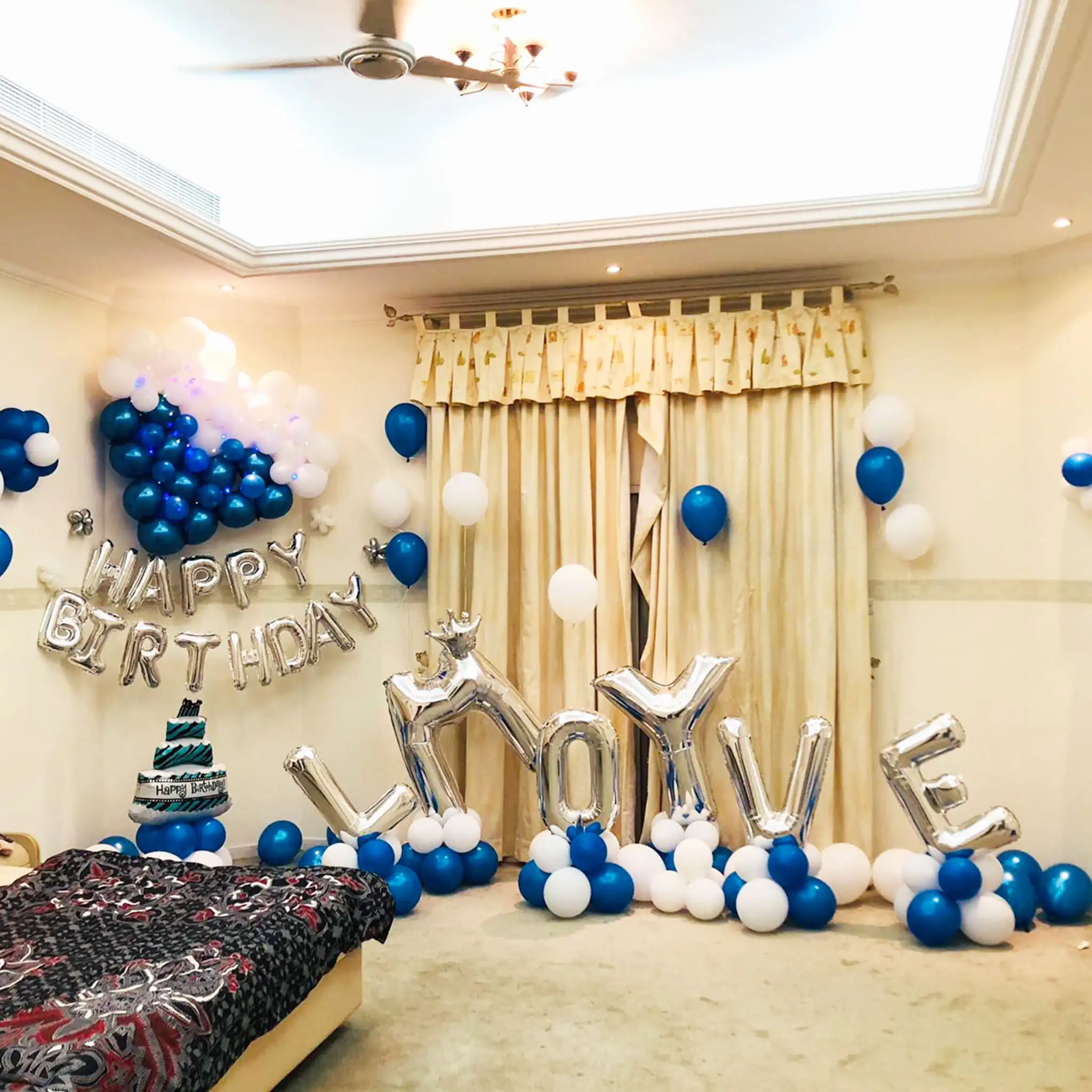 My Love Birthday Room Decoration with Color Letter Balloons