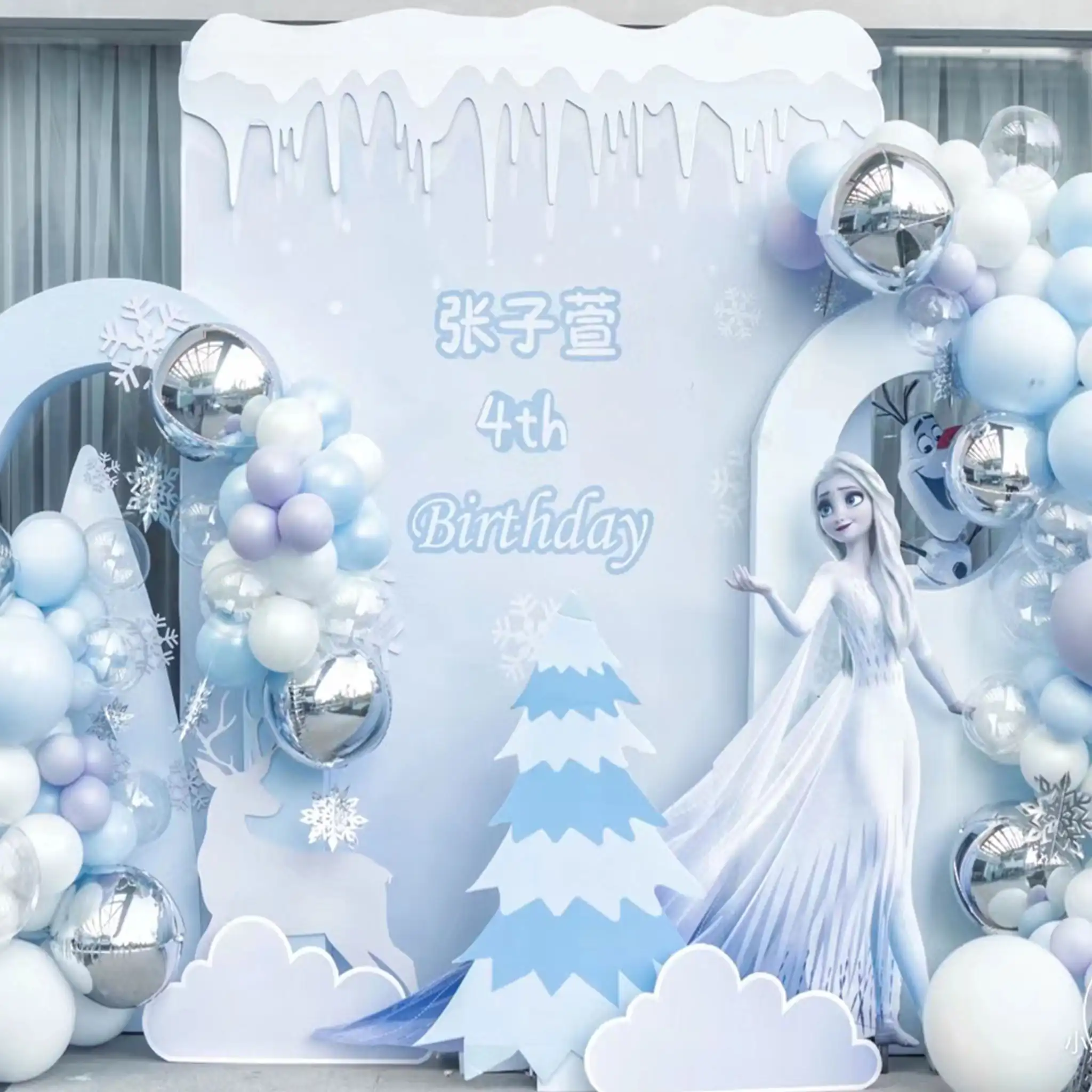 Snow Flakes Frozen Design Balloon Board Birthday Decoration