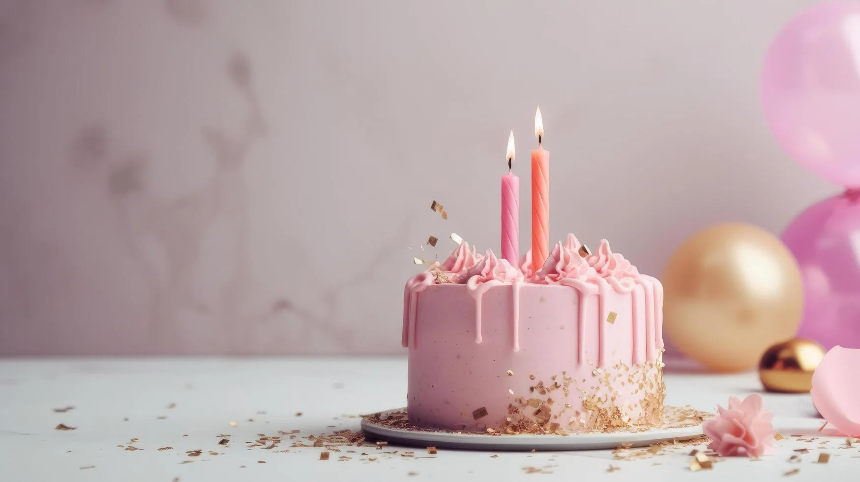 happy birthday background with cake illustration ai generative free photo