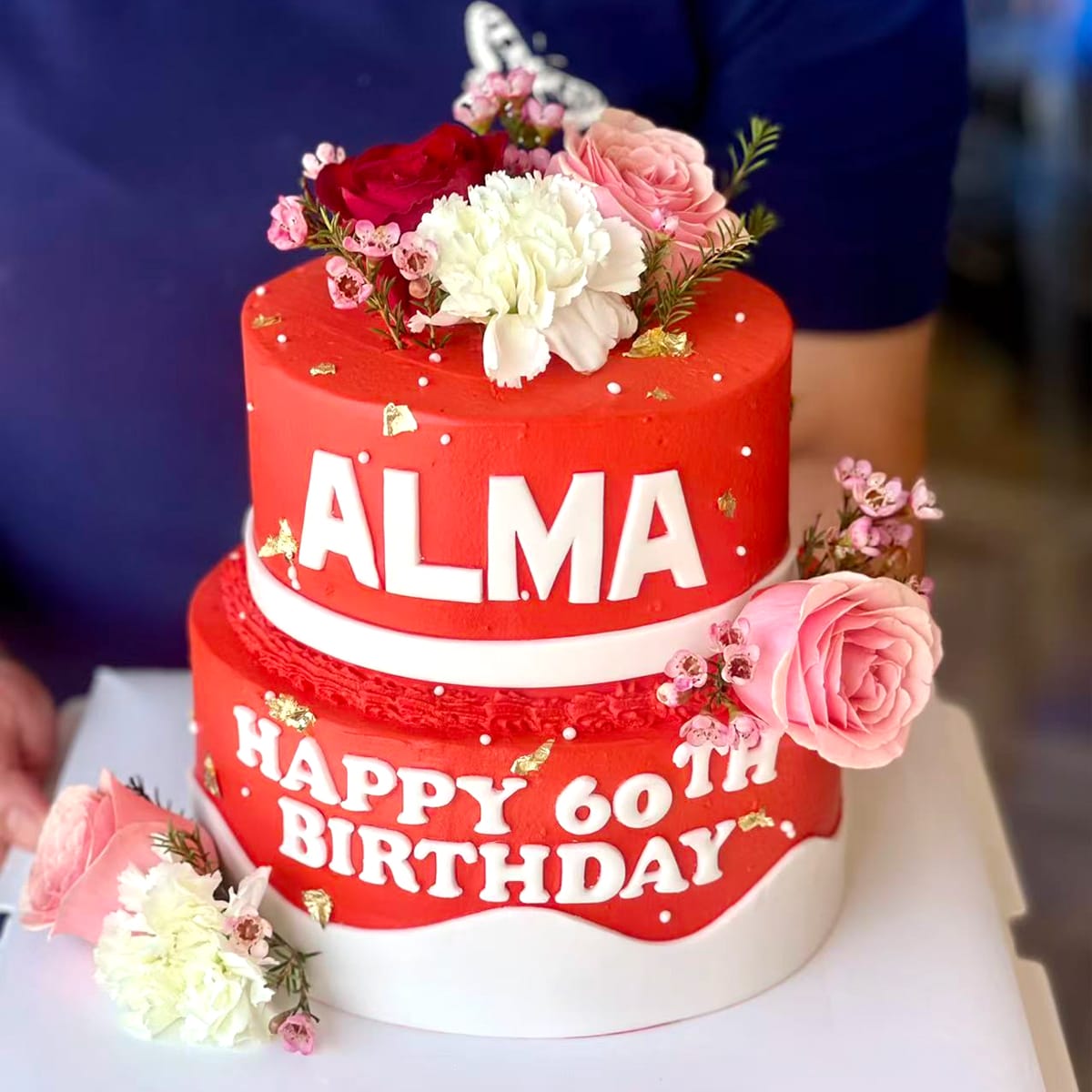 W280- 2-Layer Flower Cake