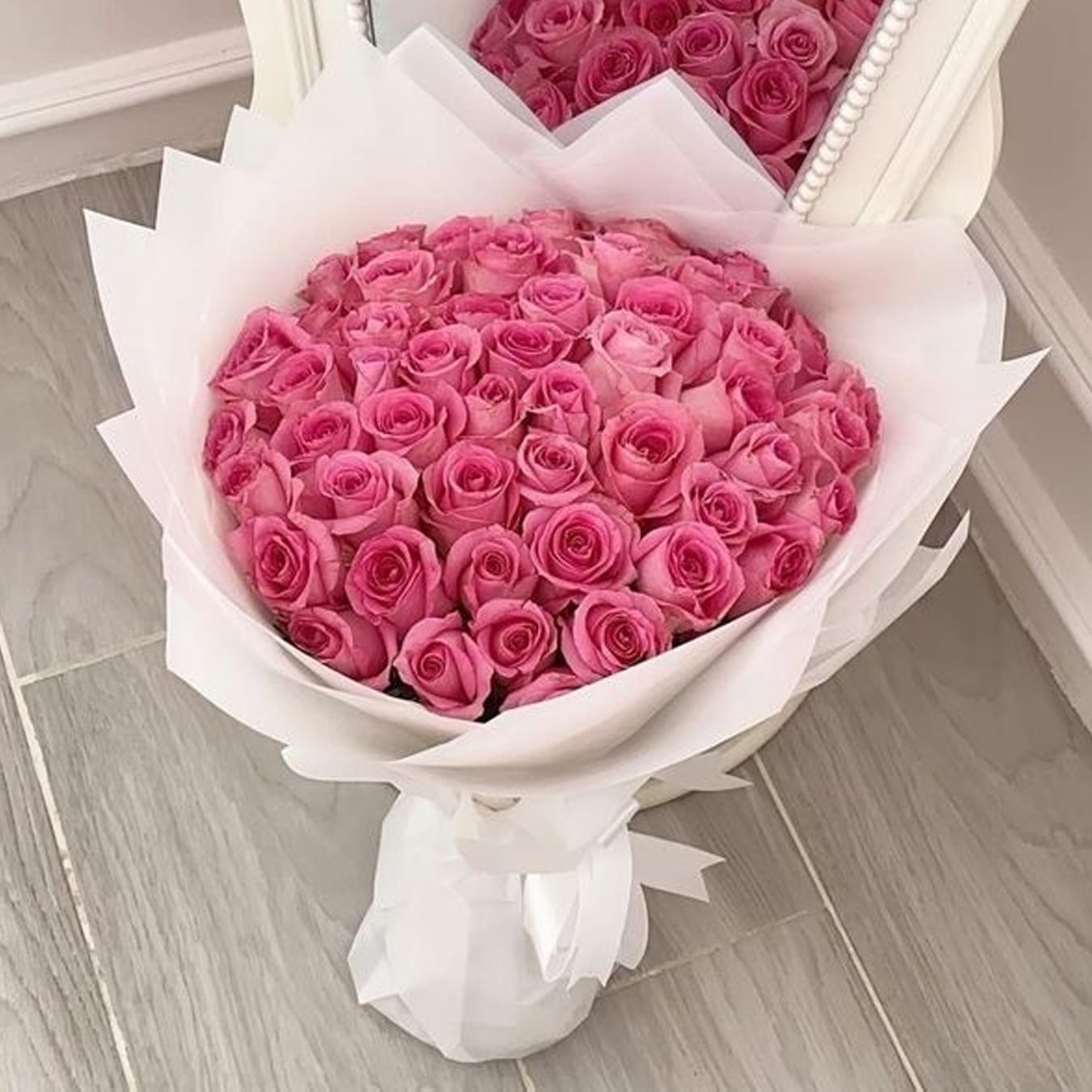 99 Pink Rose bouquet
