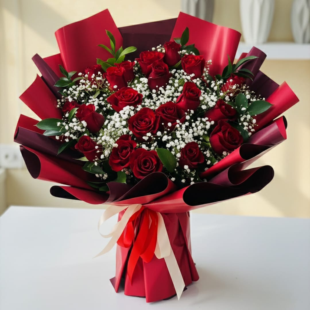 Red flower bouquet